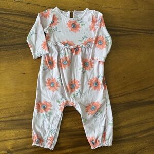 Carter's Long Sleeve Floral Cotton Baby Romper 9M